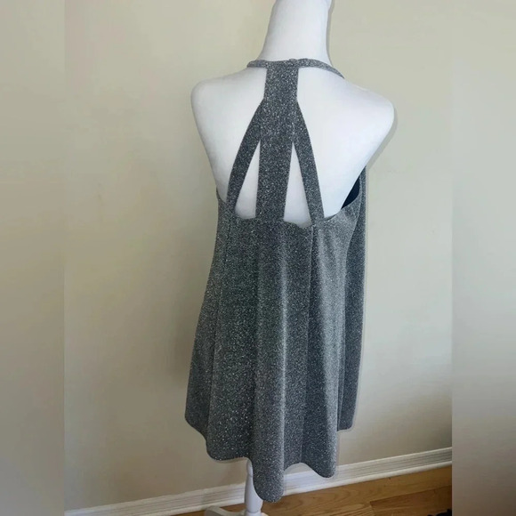 Crosby Mollie Burch Silver Sparkly Halter Dress Size‎ M Money Classic Party NYE - Picture 3 of 16